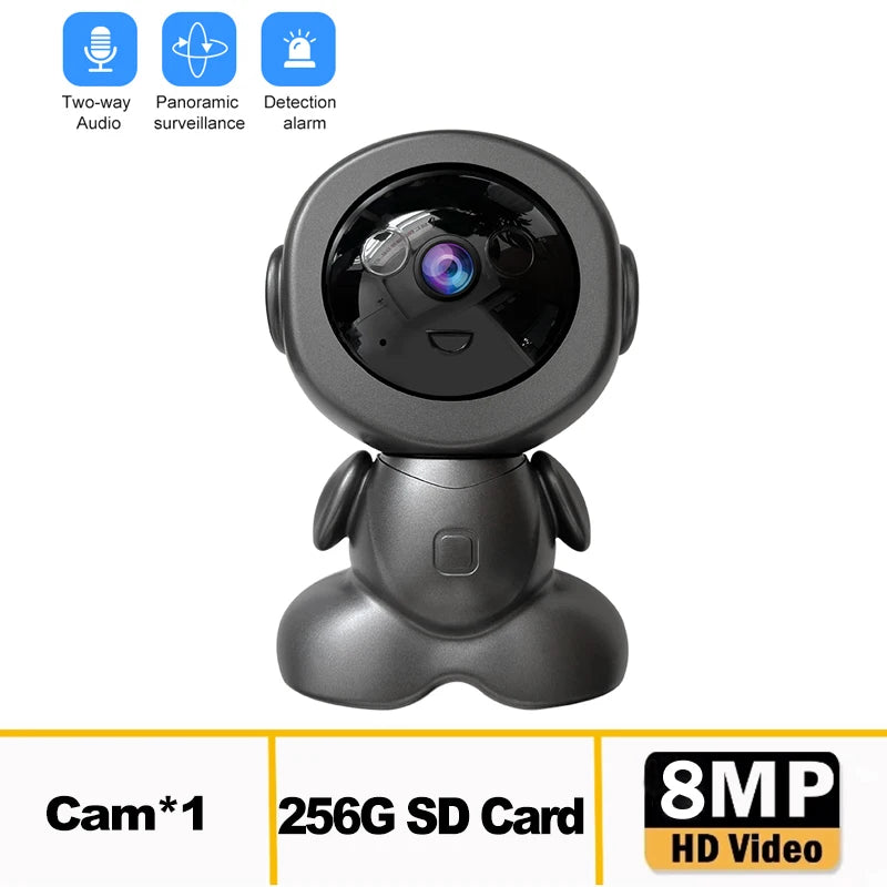 8MP Smart Wifi Surveillance Robot Wireless Security Baby Monitor AI Human Tracking Two Way Audio Color Night Vision Home Cameras