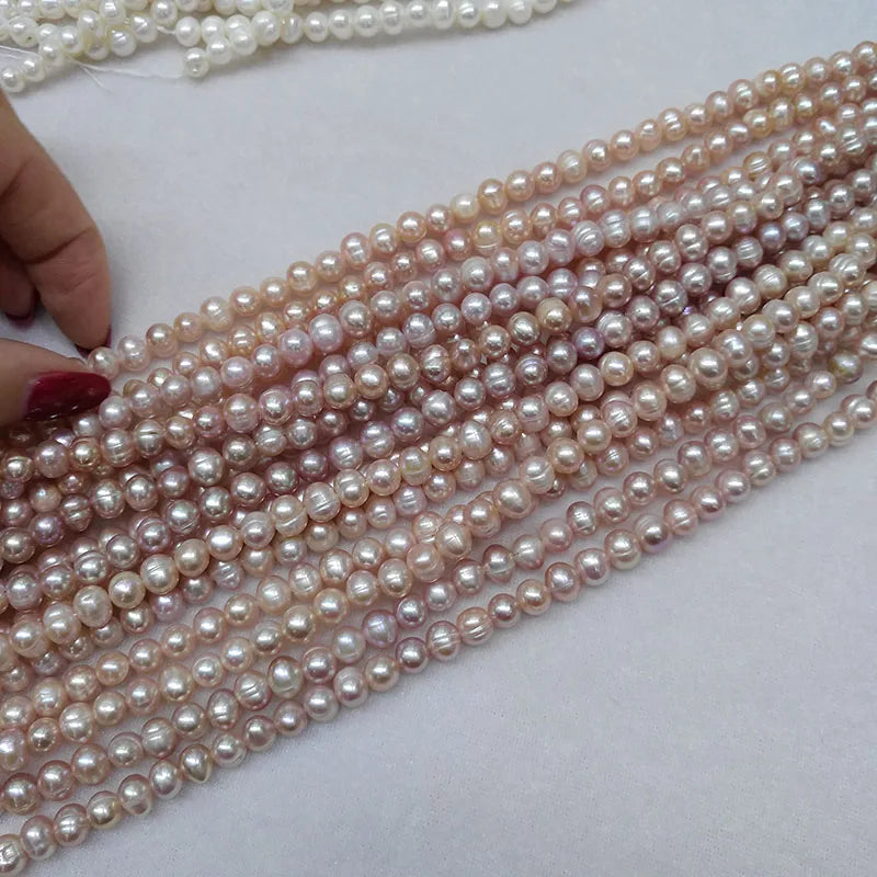 Natural Freshwater Pearl Beads High Quality 36cm Punch Round Loose Pearls Bead for DIY Women Necklace Bracelet Jewelry Making