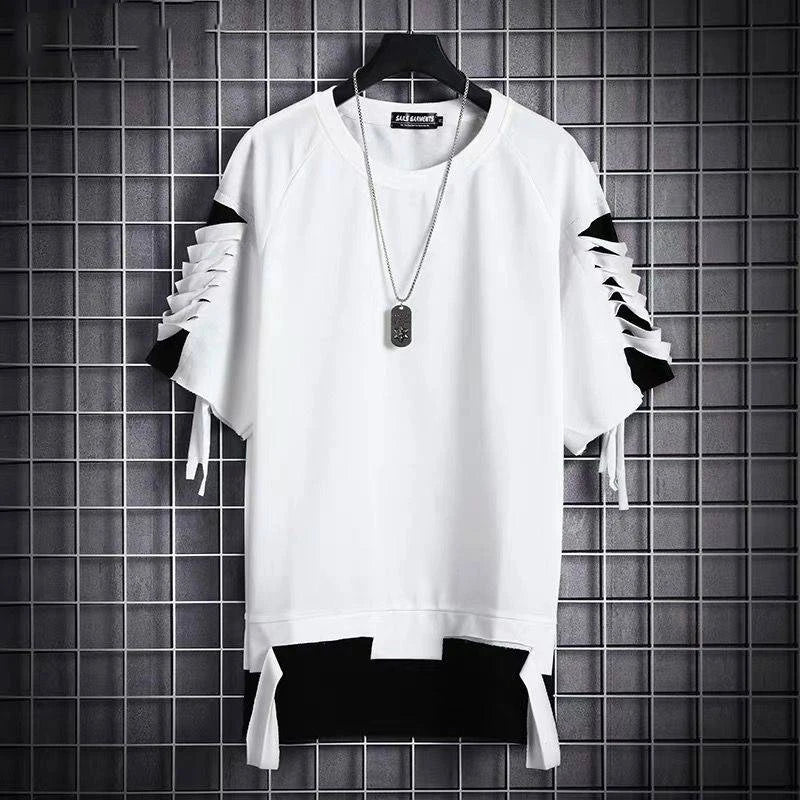 Harajuku Tshirt Short Sleeve Tops Tee Men Hip Hop T Shirt Streetwear Funny Punk Loose T-Shirt Summer Gothic Skateboard Shirt