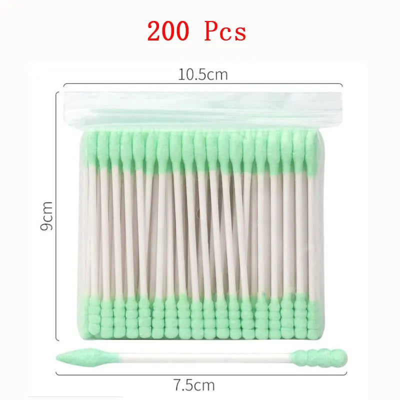 100pcs Double Head Cotton Swab Wood Sticks Disposable Buds Cotton For Beauty Makeup Nose Ears Cleaning Health Care Tools