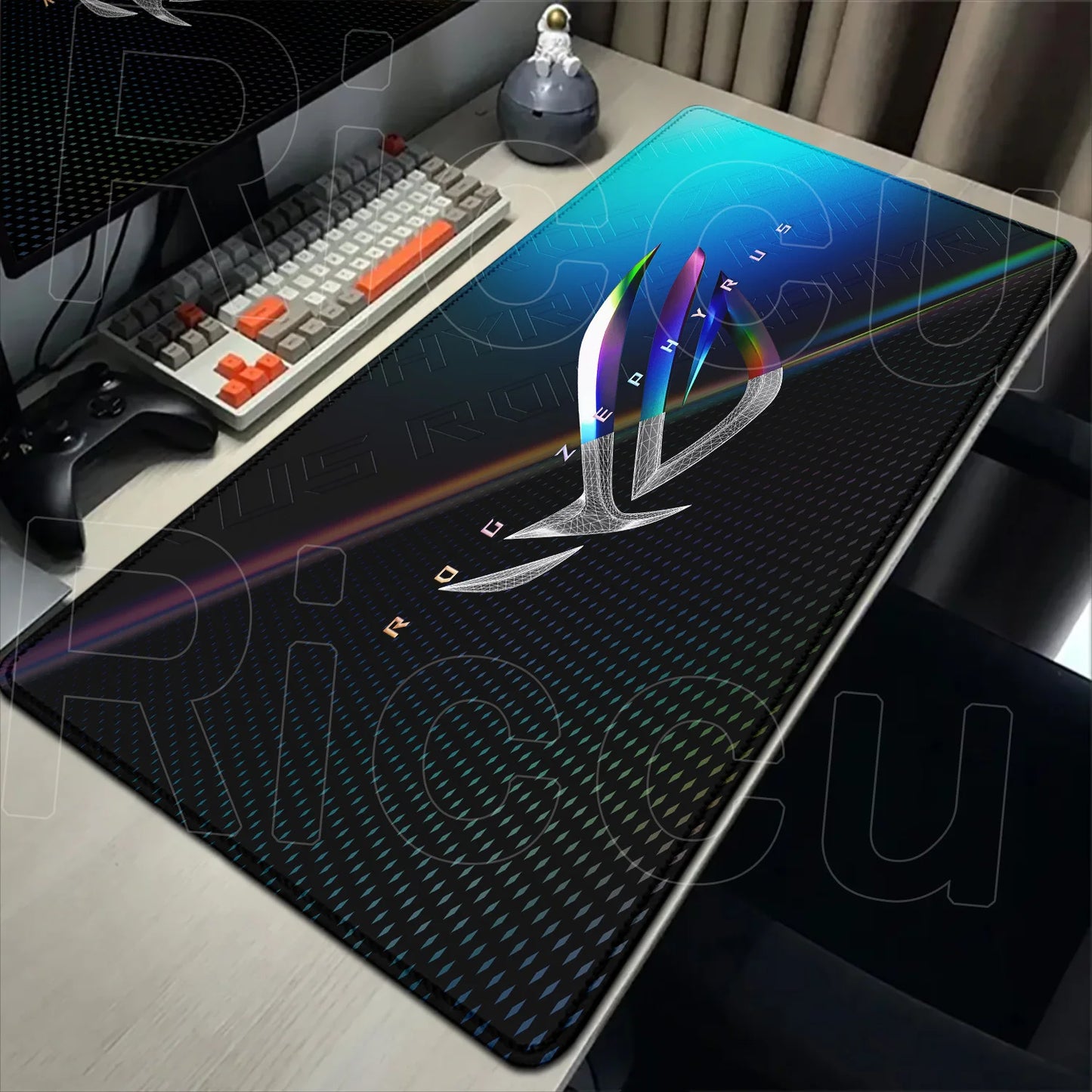 Large Computer Stitch Edge Thicken Mousepad HD Printing Asus Rog Gaming Keyboard Mat XXL Durable Office Table Pad PC Accessories