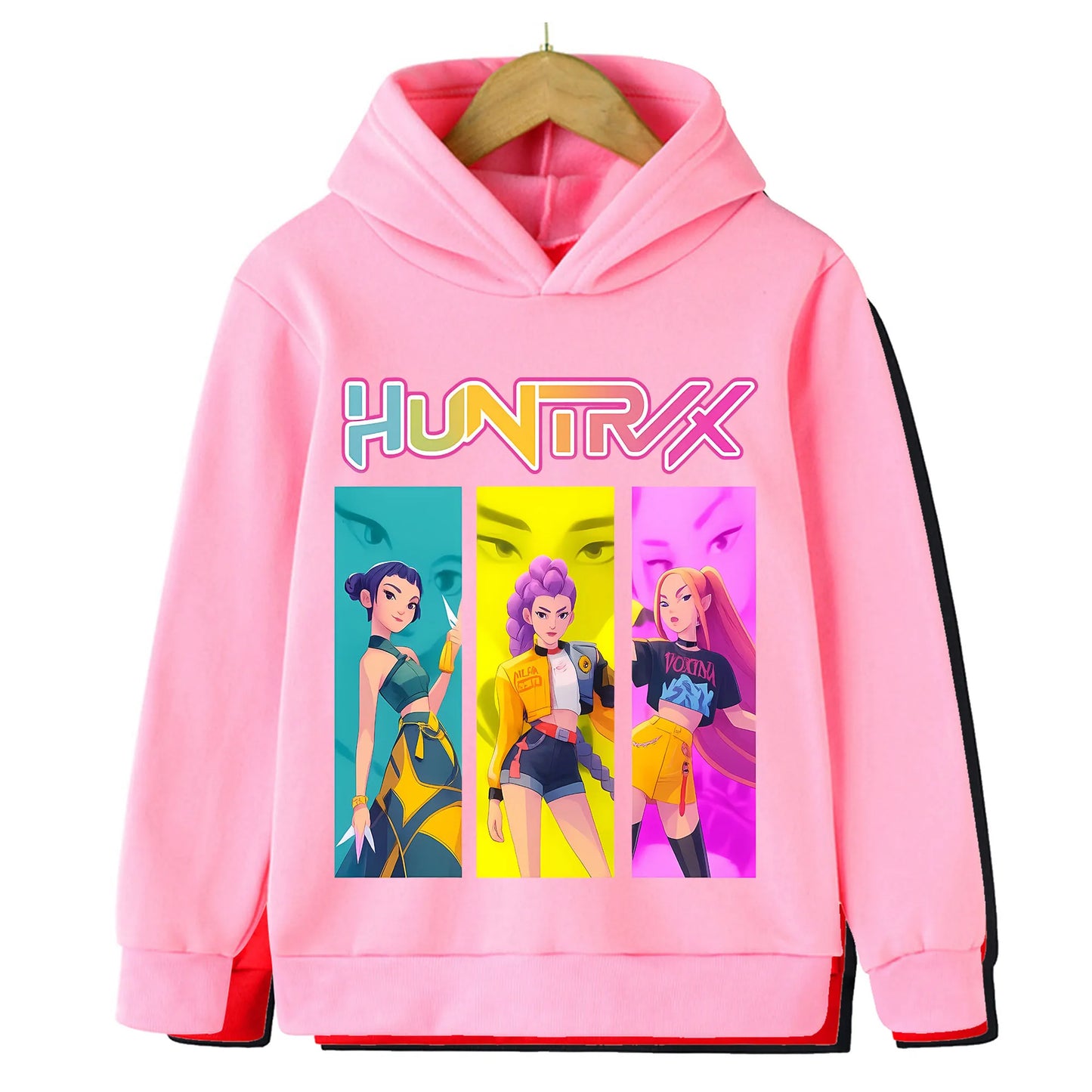 2025 KPop Demon Hunter Cartoon Girls Boy Hooded Sweatshirt Warm Children's Korean Wave Fashion Casual Tops Casual Girls Clothing
