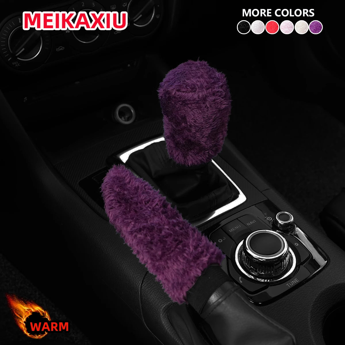 2 SET Winter short plush hand warmer comfortable car handbrake cover handle cover handle cover interior car accessories
