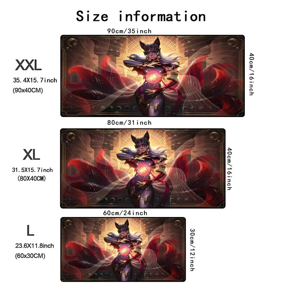 Ahri L-LOL Mouse Pad Large Computer Office Table Mats XXL Rubber Anti-slip HD Gaming Keyboard Mousepads Long Desk Mat
