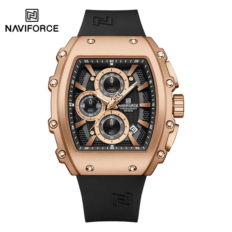 NAVIFORCE Fashionable 2025 Watches for Men Multifunctional 30M Waterproof Sports Quartz Silicone Strap Luxury Clock Reloj Hombre