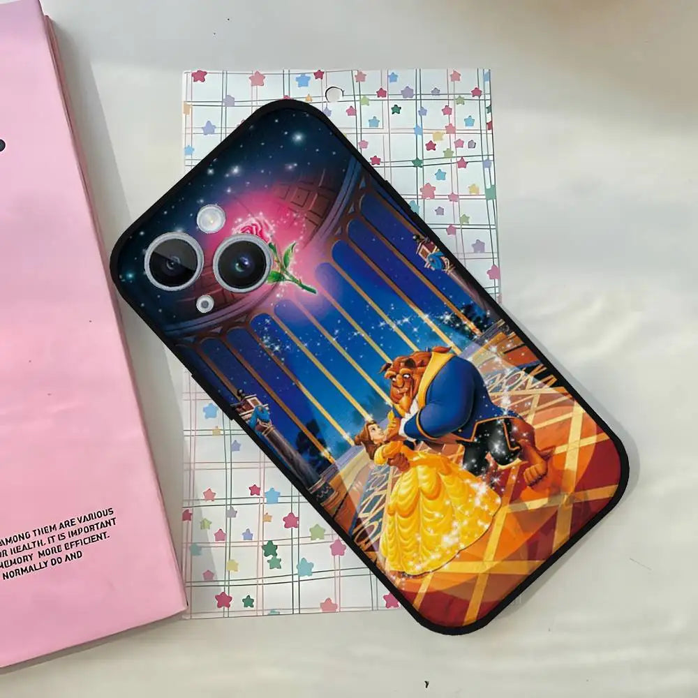 Beauties Beasts Rose Princess Art Print Phone Case For IPhone 1716 15 14 13 Pro Max 11 12 Mini X Xs XR Black Silicone Cover