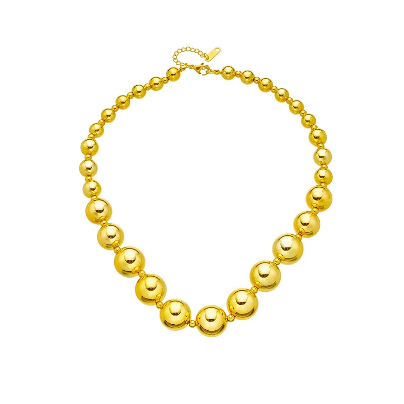 DIEYURO Exaggerated CCB Material Large Round Ball Beads Choker Necklace For Women New Punk Girls Hip Hop Chain Jewelry Gifts