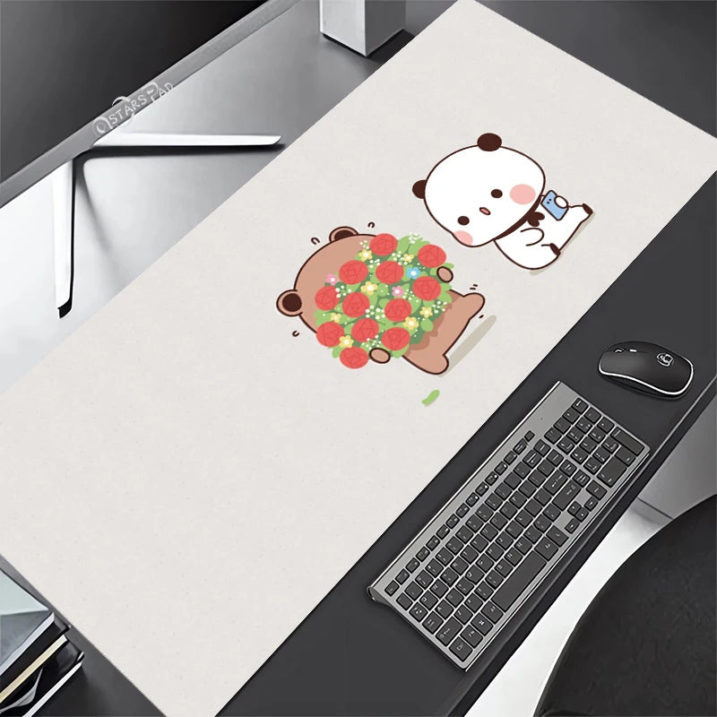 Cute Anime Peach Mochi Cat Mouse Pad Gaming XL HD Home Mousepad Bubu Dudu XXL Playmat Soft Office Carpet Natural Rubber Table Ma