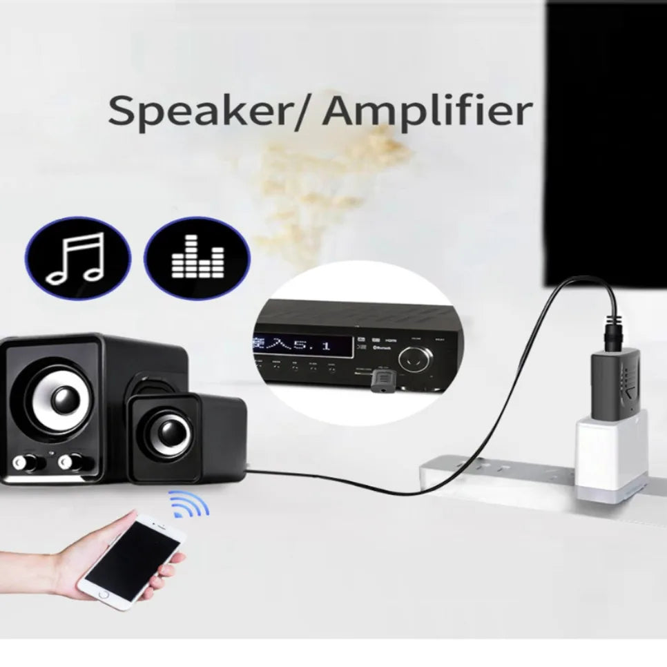 4 in 1 USB Bluetooth 5.0 Audio Receiver Transmitter Adapter RCA 3.5mm Jack for PC TV Headphones Home Car Stereo Sound System