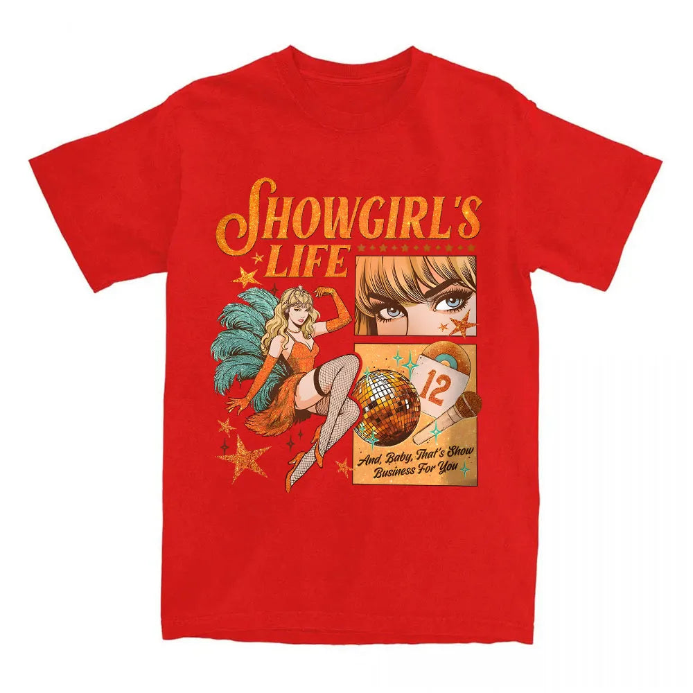 Women Tees The Life of A Showgirl Graphic T-shirt Casual Short Sleeve Tshirts for Female Unisex Streetwear Print T Shirt
