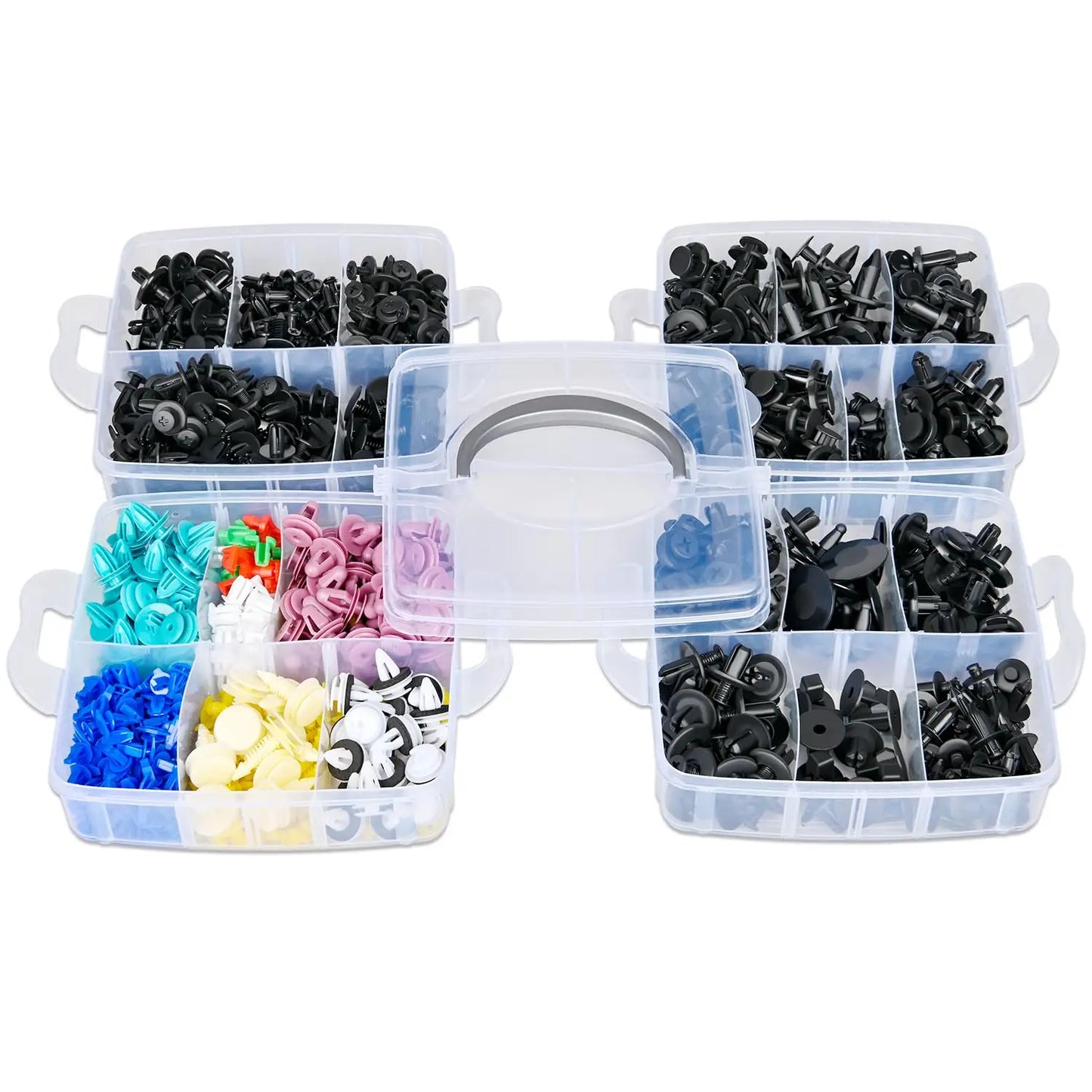 925Pcs -100Pcs Car Clips Kit Bumper Rivets Fasteners Auto Push Type Pin Retainer Trim Kit Bumper Door Trim Panel Clips Repair