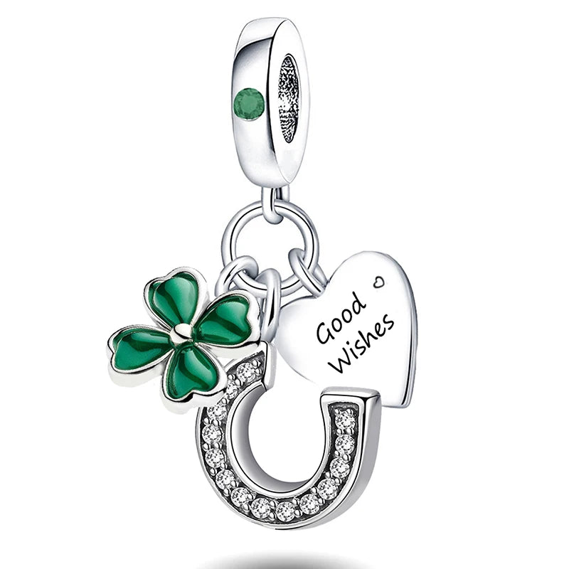 925 Sterling Silver Small Fresh Four Leaf Clover Series Charms Bead Diy Bracelet Necklace Making Gift Of High Quality Jewelry