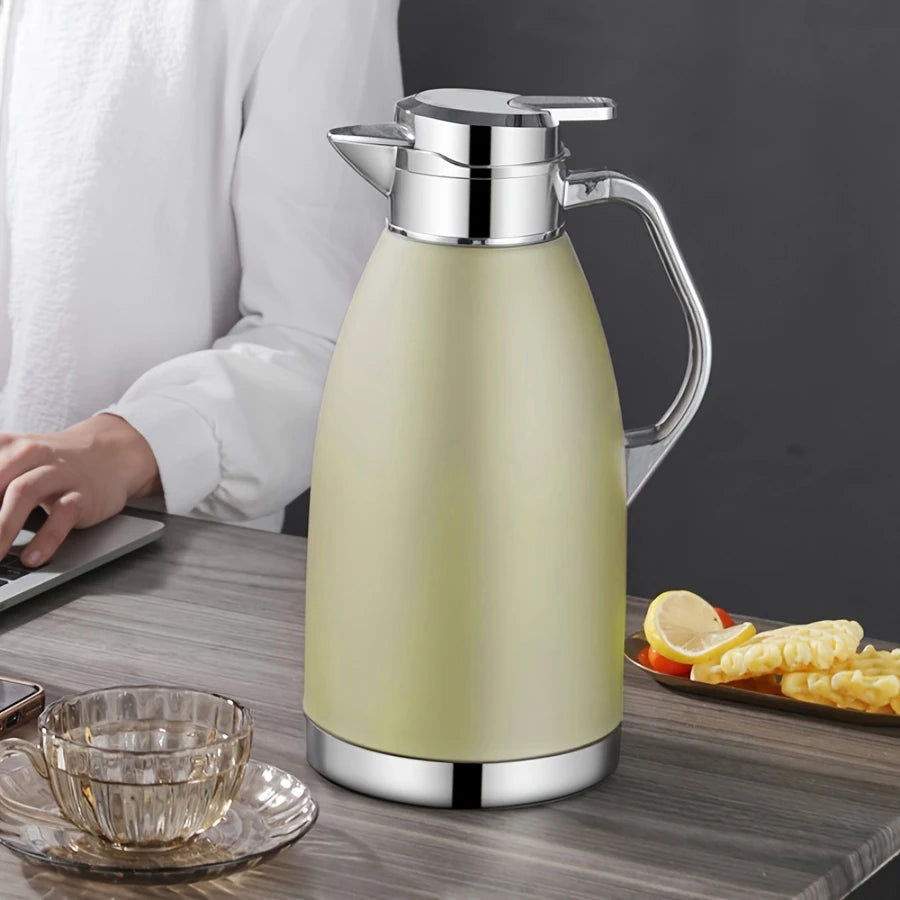 Large Capacity 1.8 Liter 304 Stainless Steel Vacuum Flask Insulated Teapot Coffee Kettle Jug Handle Travel Kettle Thermos Bottle