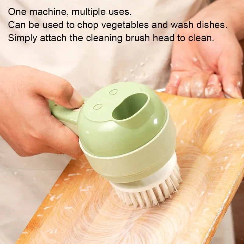 Cordless 4-in-1 Electric Vegetable Meat Garlic Onion Pepper Chopper Rechargeable Food Processor Kitchen Appliance