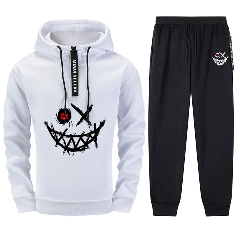 2025 New Arrival Men's Sportswear Zipper Hoodie + Pants Urban Casual Fashion Sweatshirt Outfit Autumn Winter Training Sport Suit