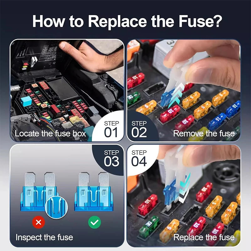 300/180pcs Car Blade Fuse Assortment Kit Auto Truck Automotive Medium Small Fuse Mixed Motorcycle Circuit Fuse With Box