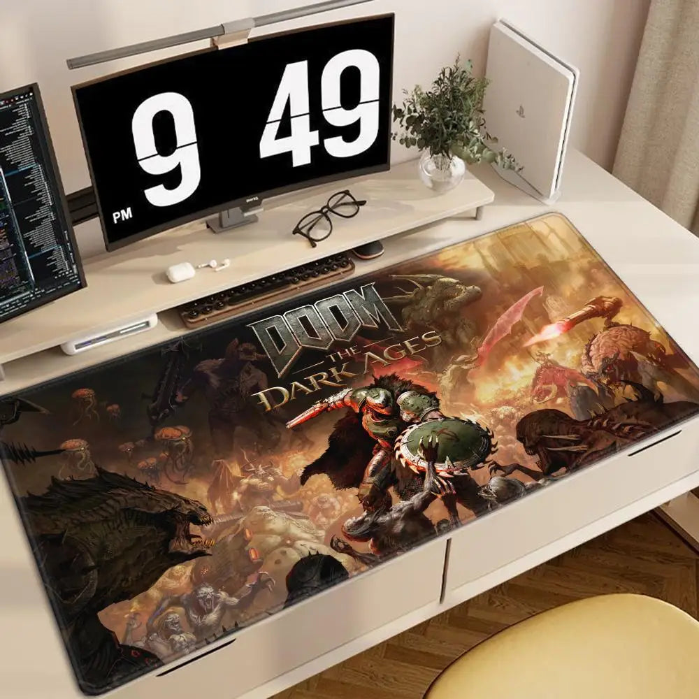 DOOM The Dark Ages Mouse Pad Gamers Anime game XXL Home HD Computer Desk Mats Office SuppliesDesktop 70X30 90x40