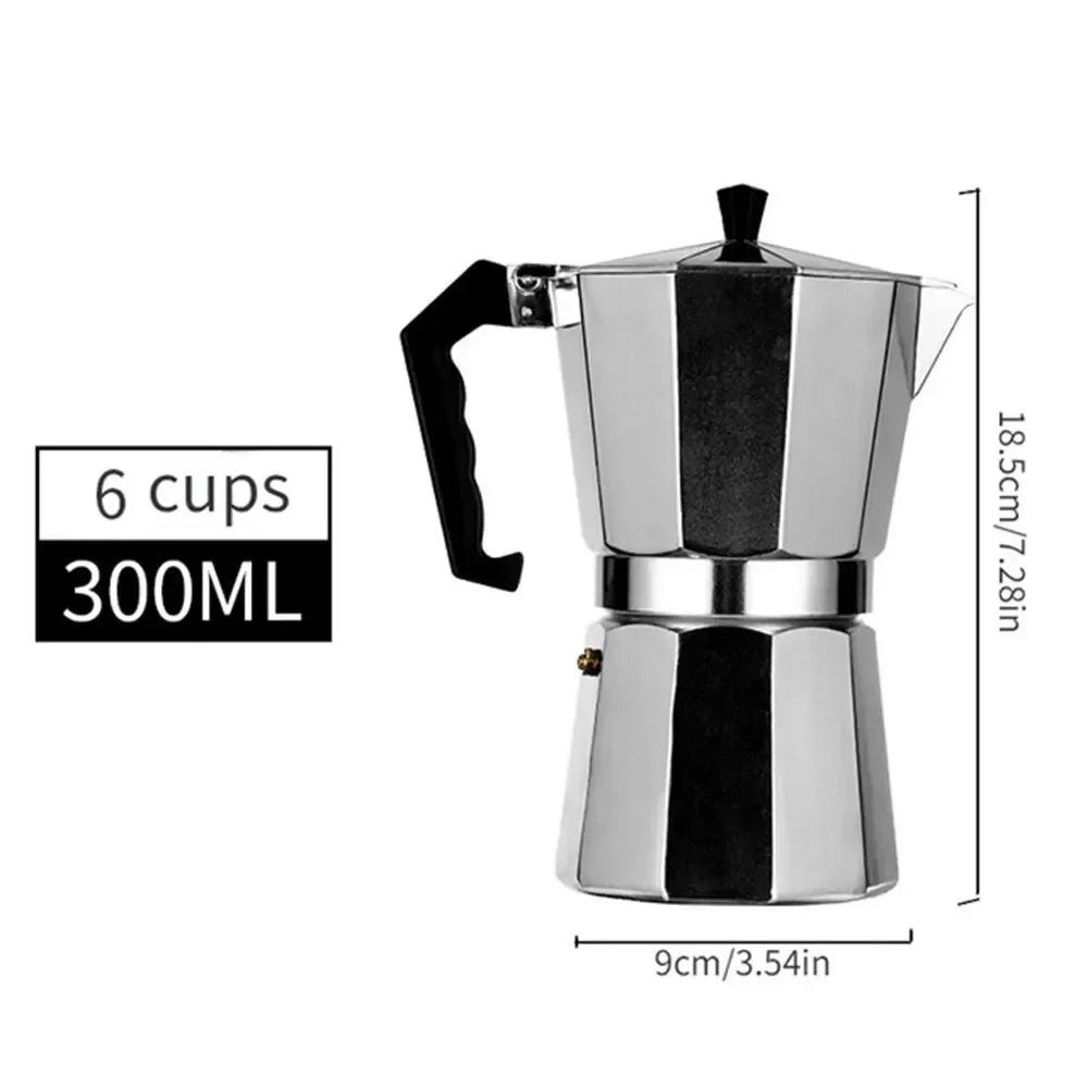100/600ML Aluminum Mocha Coffee Pot Espresso Coffee Maker Percolator Tool Home Hand-brewed Octagonal Moka Pot Kitchen Utensils