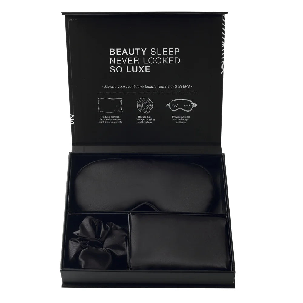 3-eye Mask, Headband, Pillowcase, Satin Imitation Silk Tone, Helpful For Sleep And Relieving Eye Fatigue, Suitable For Home Trav