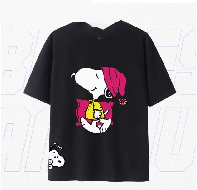 (Miniso)Hot Snoopy Cotton Tshirt Men Streetwear Tshirt For Kid T Shirt Summer Women Men Cotton Oversized Tshirt Kid Men Clothes