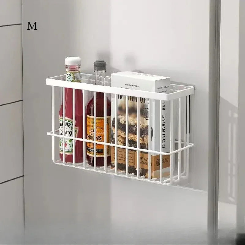 Magnetic Storage Shelf Kitchen Refrigerator Suspended Convenient Space Saving Basket Household Items Spice Condimentor Organizer