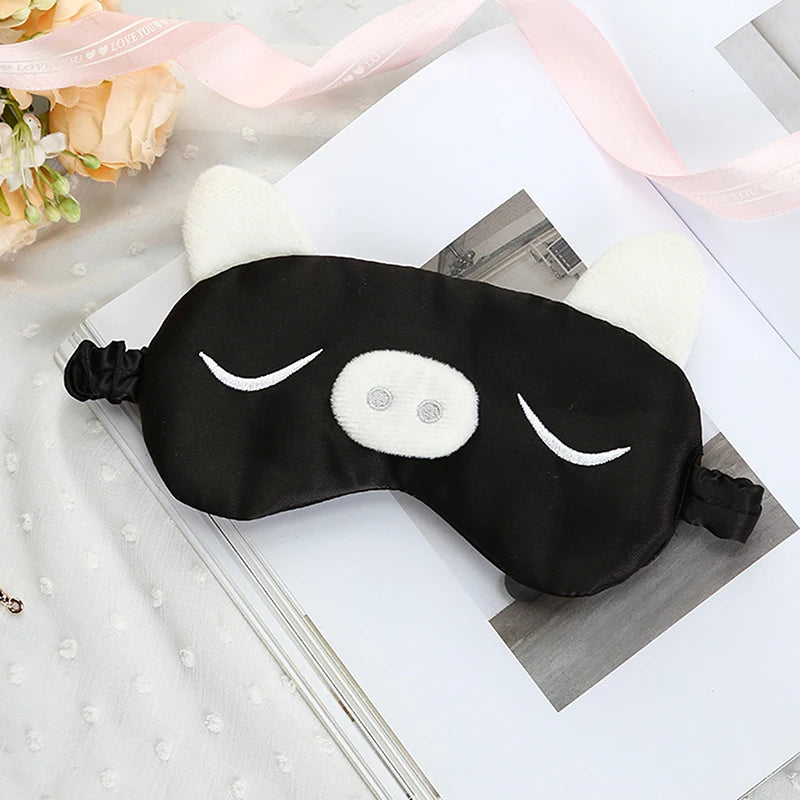 Cartoon Piggy Sleeping Mask Travel Relax Eye Cover For Sleep Shading Eye Eye Patch Beauty Health Eye Pads