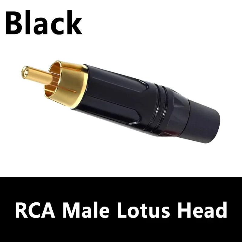 4/8/16PCS RCA Connectors Plug Adapter Coaxial Cable Audio Jack Gold Plug Male No Solder Speaker Connector Musical Sound