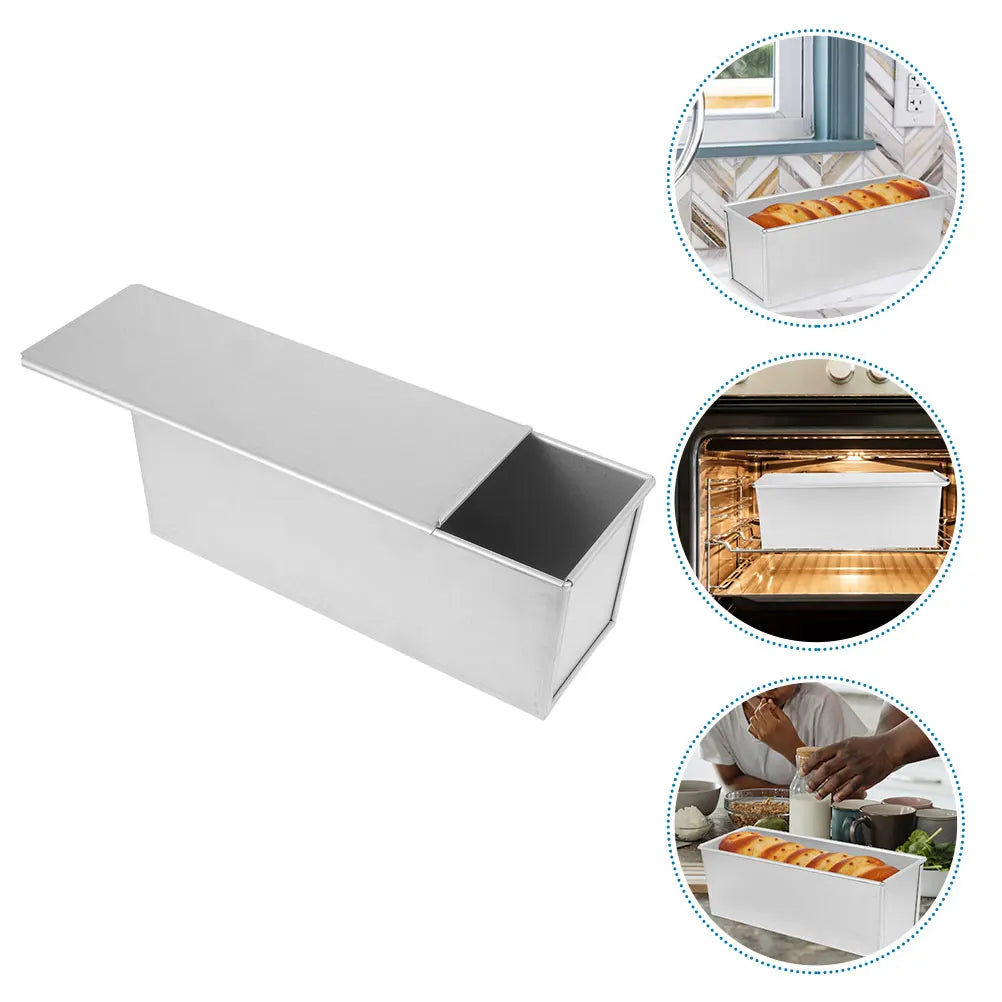 Loaf Pan With Lid Non-Stick Toast Mold Household Baking Pan Large Capacity Even Heat Conduction Small Bread Loaf Tin For