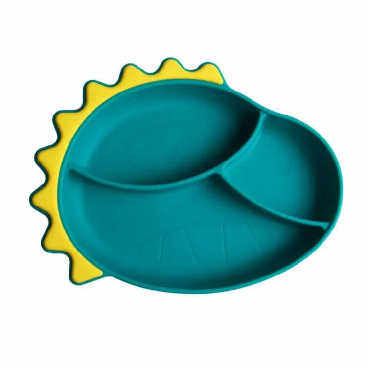 Sucker Silicone Dining Plate Baby Silicone Divided Supplementary Food Bowl Integrated Kid Products Anti Drop Baby Tableware Gift