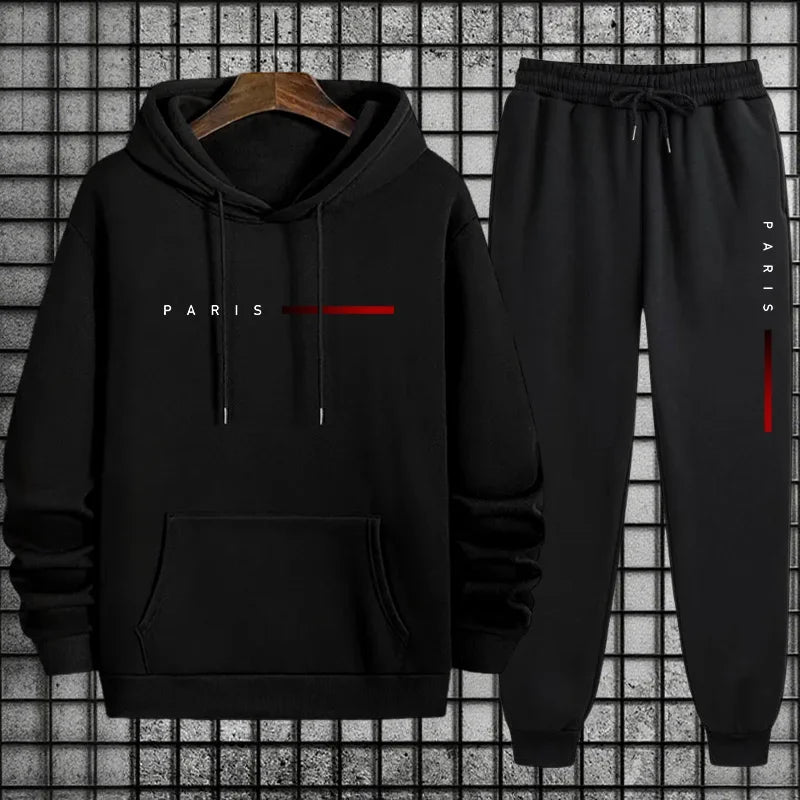 Autumn Winter Casual Hoodie Jogging Suit 2025 New Arrival Mens Tracksuit Hooded Sweatshirt Sweatpants Paris Fashion Sportswear