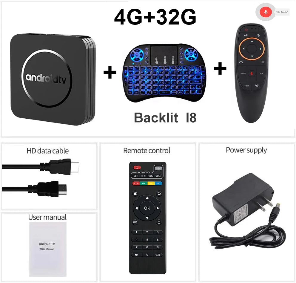 Android 14 8K Ultra HD Q11 Smart TV Box Fast Stable Transmission Media Player 4GB 64GB Large Memory Google Assistant Set Top Box