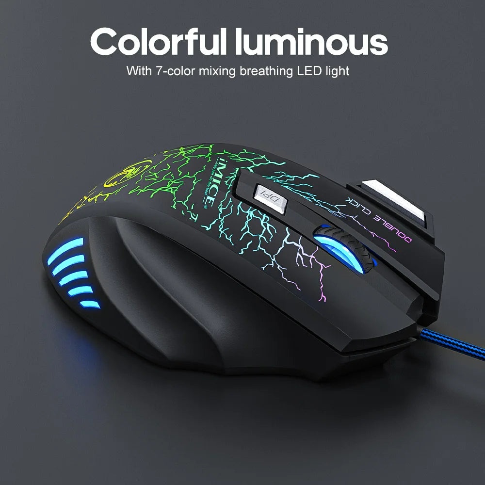 Backlit Wired USB Gaming Mouse High Precision Computer Mice For Home Office Laptop Computer Gamer Win7/8/10/11 Mac OS X 2400 DPI