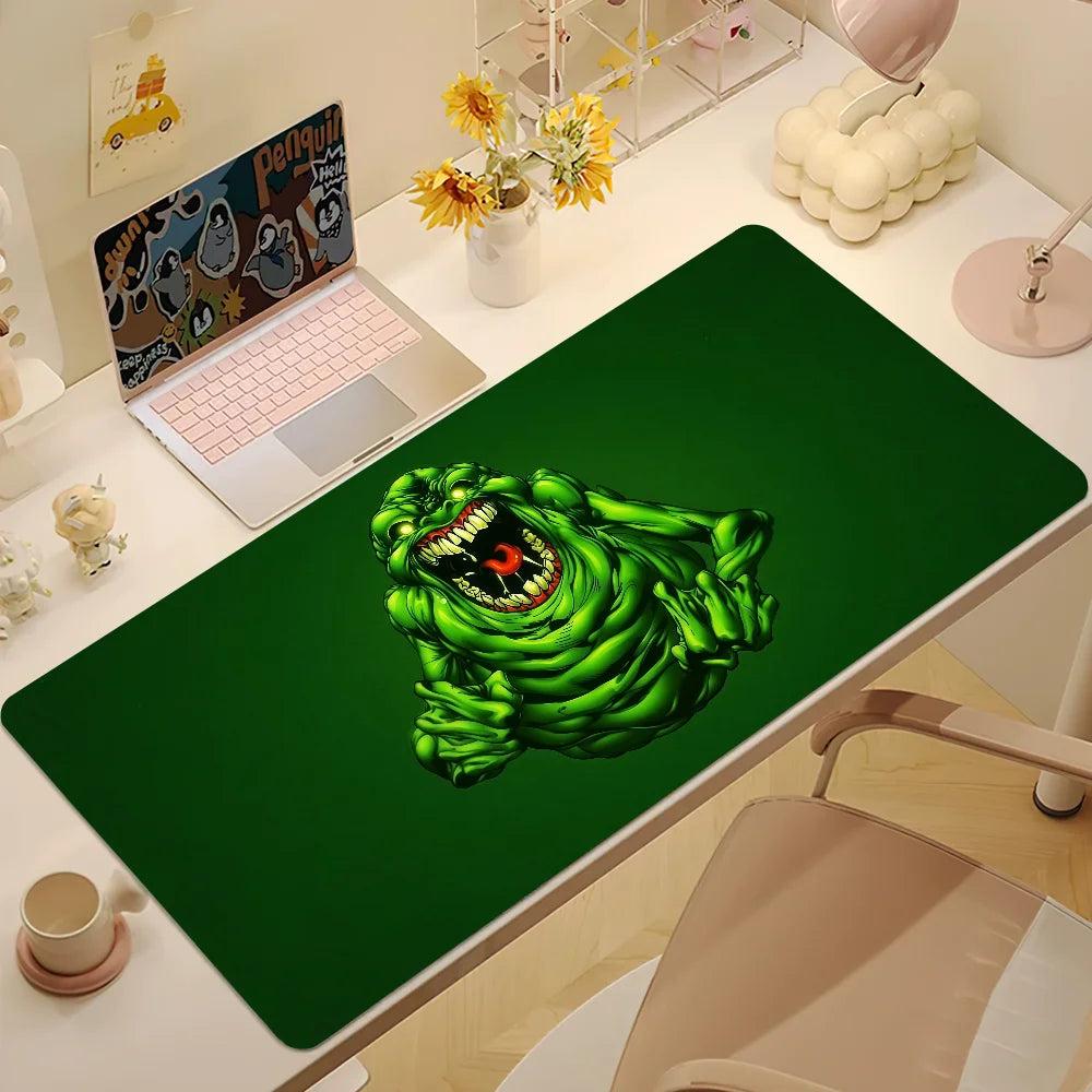 G-Ghostbusters Slimer Mouse Pad Movie Anti-fray Home Custom Ergonomic Office Rubber Large Funny Desk Mat Keyboard PC Non-slip