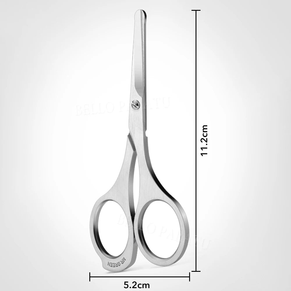 1Pc Nose Hair Scissors Trimmer Beauty Makeup Tool Stainless Steel Round Tip Scissors Easy Grooming Nose Ear Facial Hair Remover