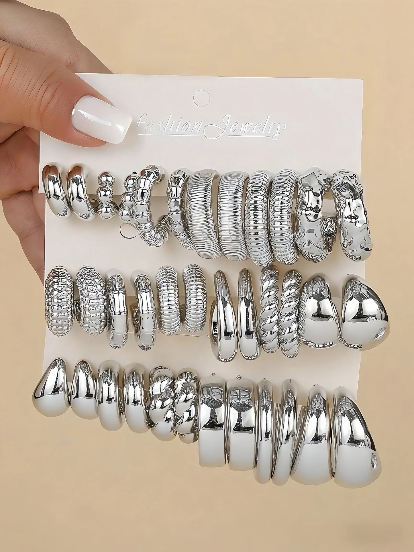 6-18pairs Fashionable Glossy Gold Spray-Coated ABS Earrings,Skin-Friendly,Minimalist Geometric Earrings for Ladies'All-Day Wear