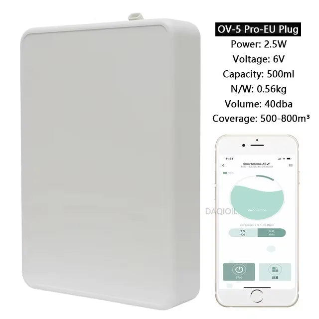 Bluetooth Smart Essential Oil Diffuser Professional Aroma Diffuser 500m³ Wall Mounted Scent Machine Electric Smell for Home