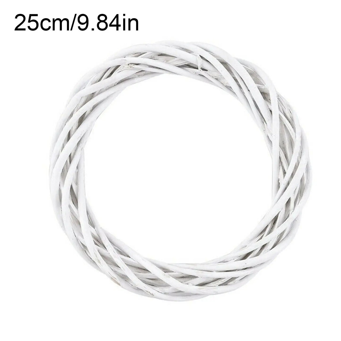 10-30CM Christmas Rattan Ring White Wreath Garland Hanging Vine Ring DIY Craft Xmas Ornaments Xmas Party Decorations