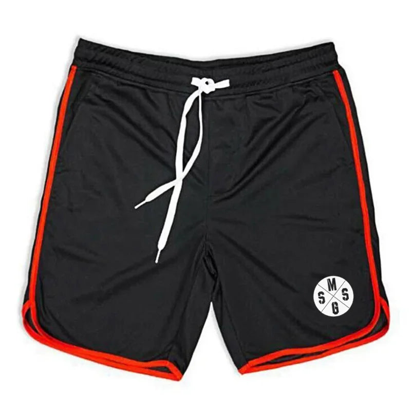 Summer Sports Shorts Breathable Mesh Men's Drawstring Elastic Pants Running Training Pants Outdoor Fitness Jogging Straight