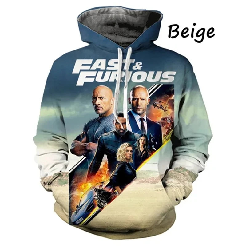 Men's Fast Furious Hoodie Fashion 3d Graphic Hoodies Casual Man And Women Trending Pullovers Hoodies Mens Clothes Streetwear Top