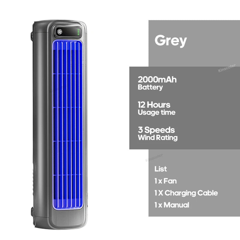 Newest Wall Mounted Air Conditioning Fan Silent Household Rechargeable Tower Fan Vertical Desktop Air Cooler for Bedroom Living