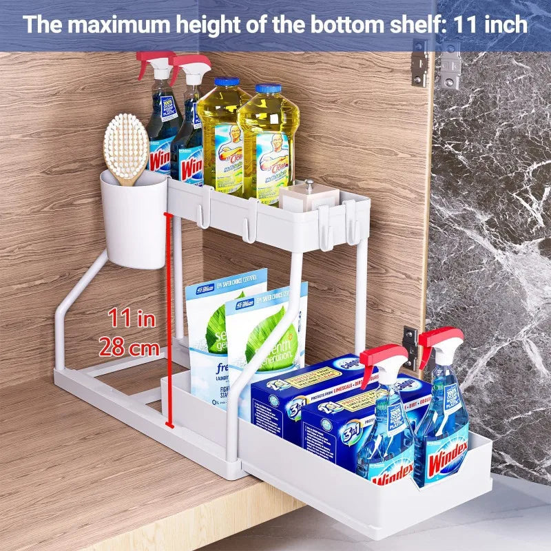 New pull-out seasoning storage rack for home kitchen, bathroom sink and multi-layered storage rack for miscellaneous items