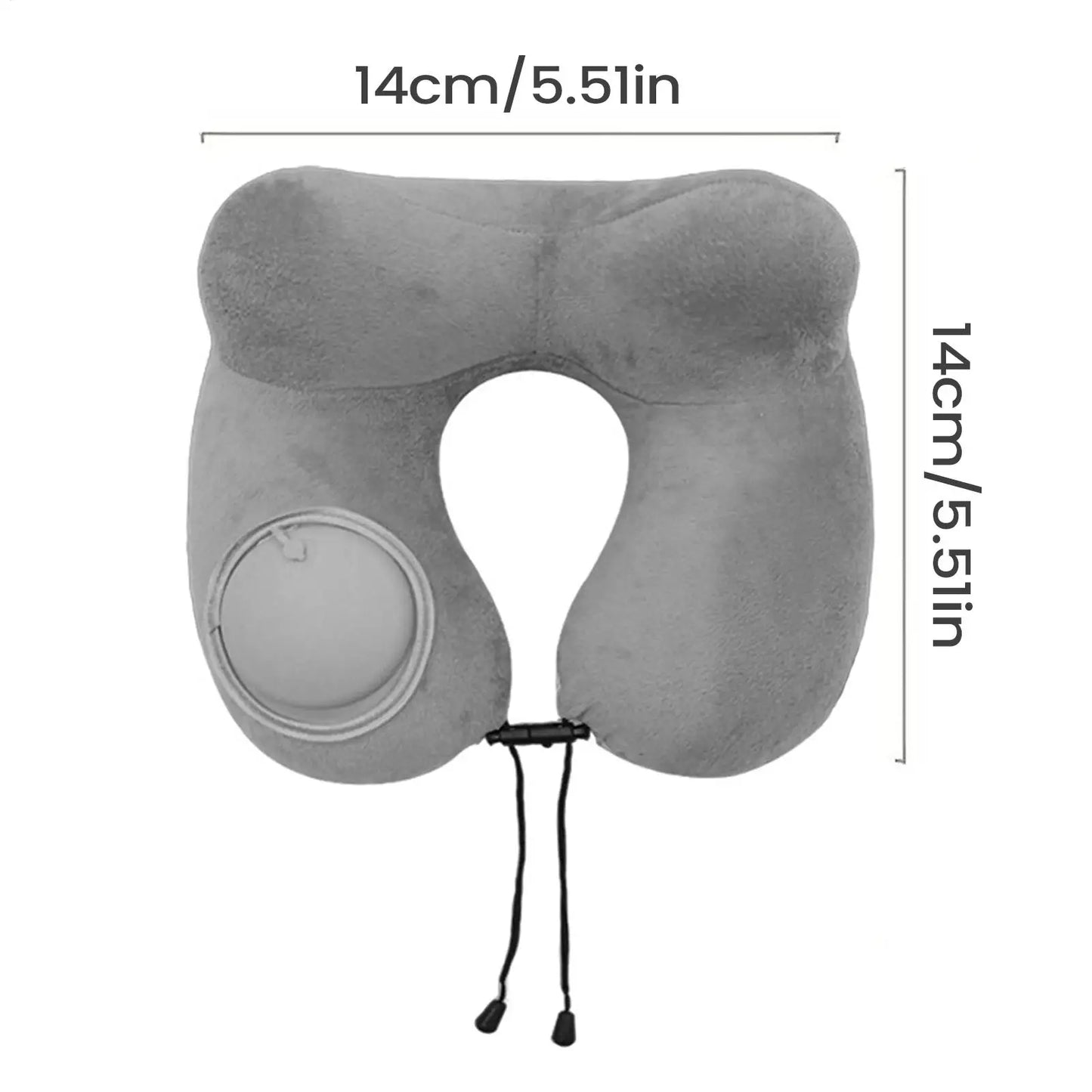 Travel Neck Pillow Inflatable U Shape Neck Support Pillow Plush Sleeper for Travel Sleeping Napping Bedroom Airplane Office