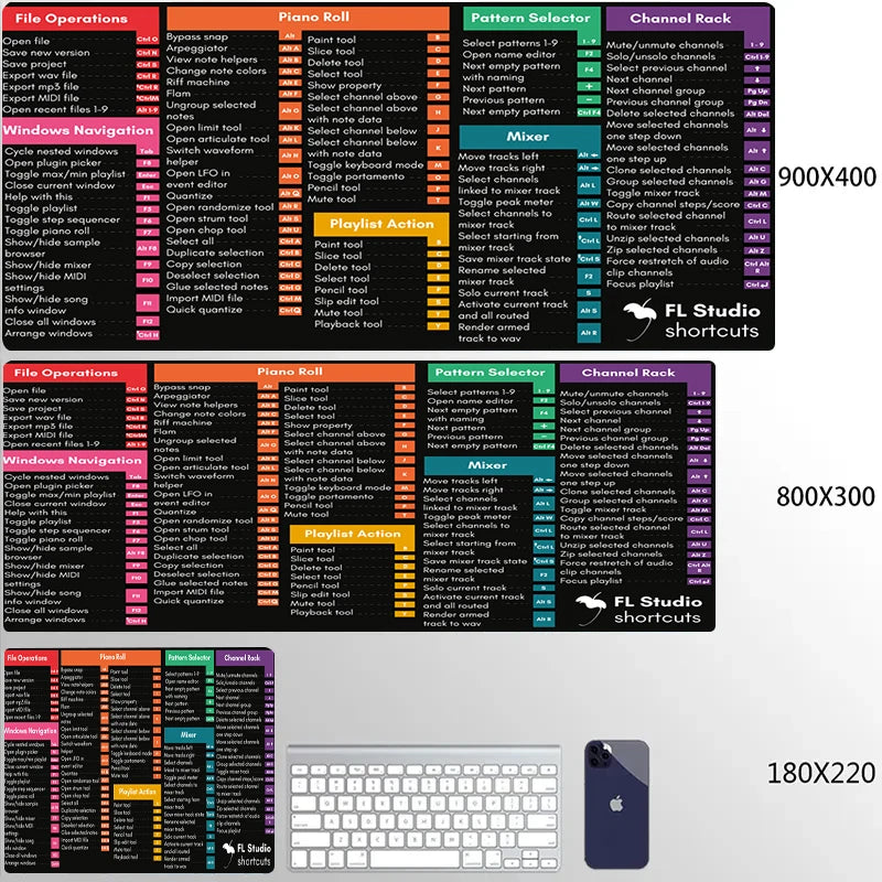 Windows Excel Keyboard Shortcuts Mouse Pad Gaming Rug 90X40cm Table Mausepad with Seamed Anti-slip Base Office Computer Desk Mat