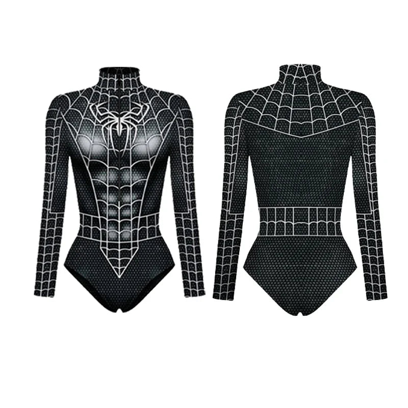 Spiderman Swimsuit for Women One-piece Swimsuits Superhero Jumpsuit The Amazing Spider-Man Cosplay Costumes T Shirts Bodysuit