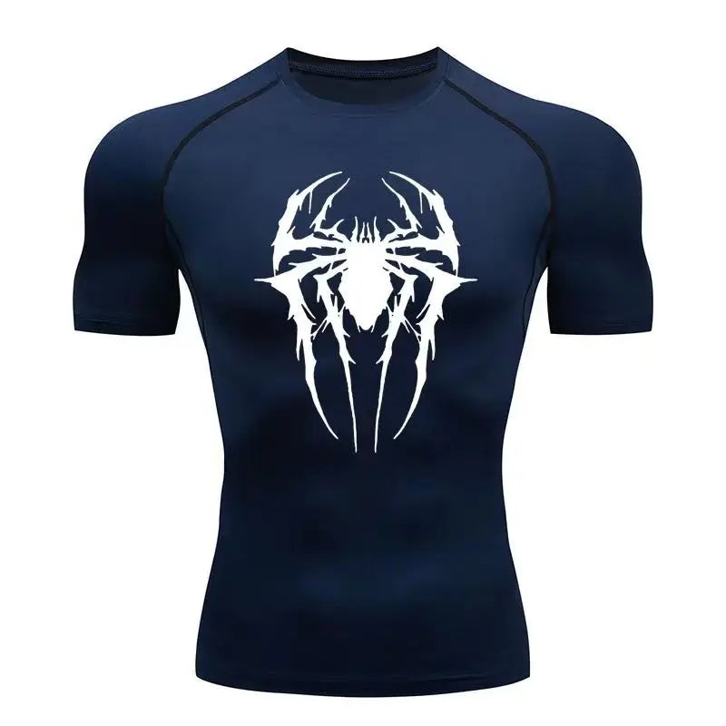 Casual Anime Print Running Compression T-Shirt Men Quick-Drying Fitness Sportswear Gym Sports Long Sleeve Breathable Top S-3XL