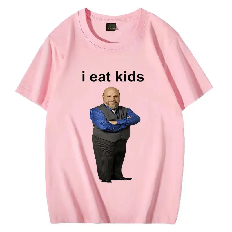 Bertram Eats I Eat Kids Graphics T shirt Men Women short sleeve Casual streetwear 2024 Summer funny Unisex Tee s
