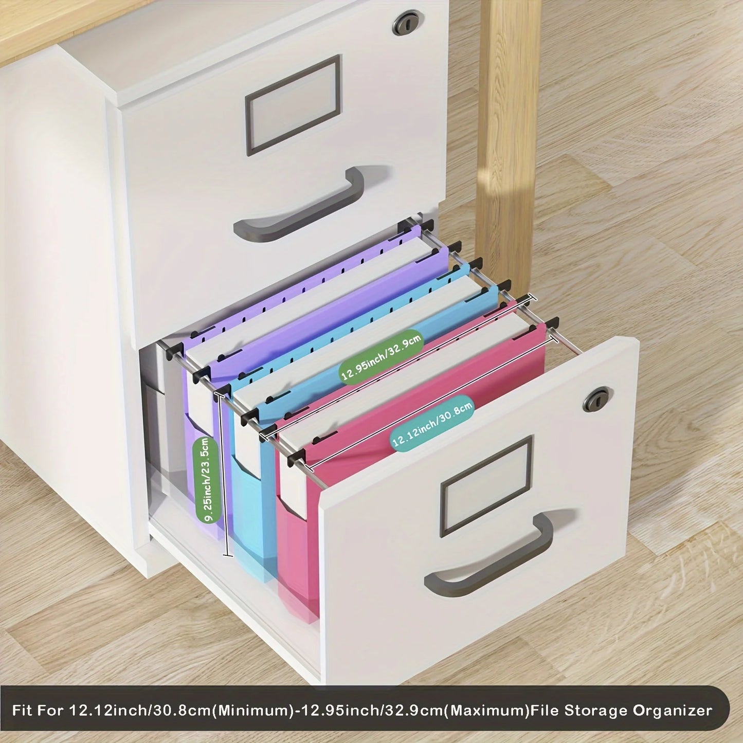 6pcs Heavy-Duty Hanging Folders, 2" Expandable, Reinforced Bottom for Office & Home. Colorful & Durable!