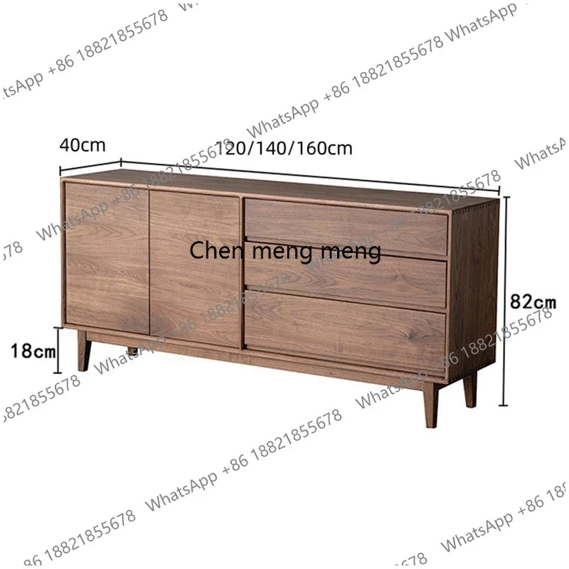 Nordic Black Walnut Sideboard Cabinet Modern Simple Storage Living Room Cabinets Premium Home Furniture Armoires De Salon