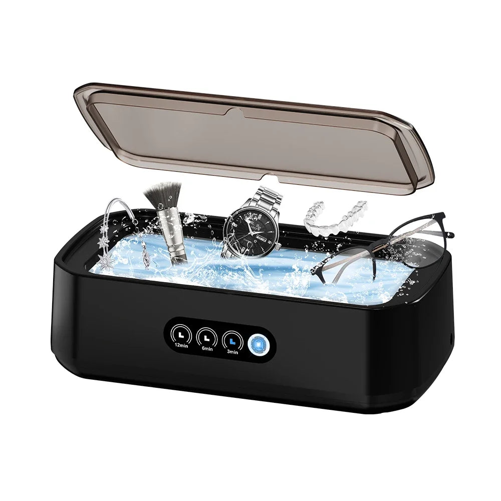 TINSOL New 49KHZ Ultrasonic Cleaner 650ml mini high frequency vibration cleaner for glasses, jewelry, dentures and soothers