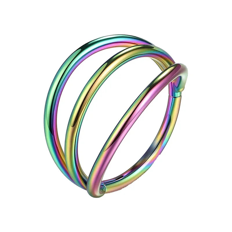 Nose Rings Hoops Double Septum Rings Cartilage Hoop Earring Piercing Nariz Open Stacked Hoop Nose Rings for Women and Men Gift